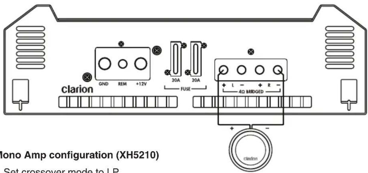 CLARION XH7110 - Mono subwoofer system (XH5210 and XH5410) - 1