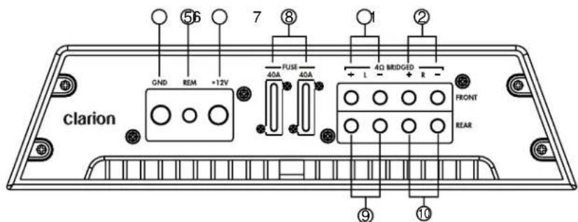 CLARION DPX2251 - Power and speaker connections - 2
