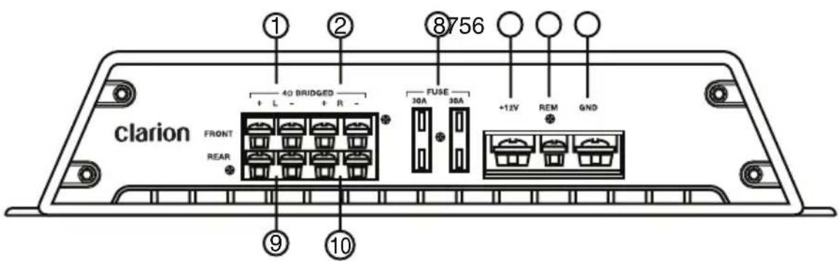 CLARION XR2110 - Power and speaker connections - 3