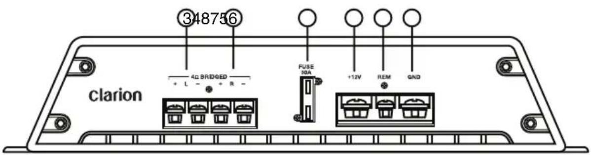 CLARION XR2410 - Power and speaker connections - 2