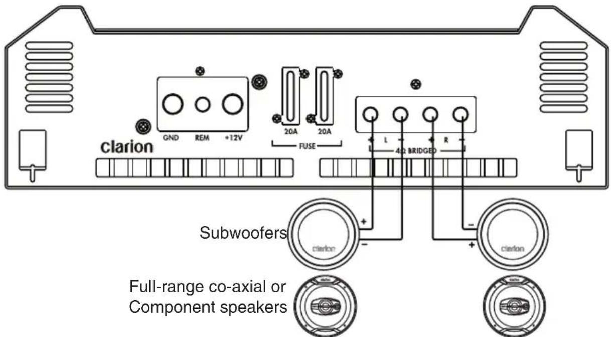 CLARION XH5410 - Two-channel full-range or subwoofer system (XH5210) - 1