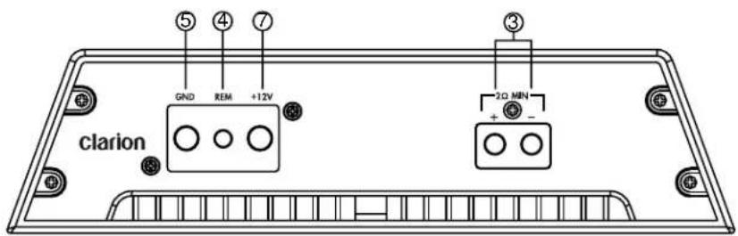 CLARION APX4361 - Power and speaker connections - 3