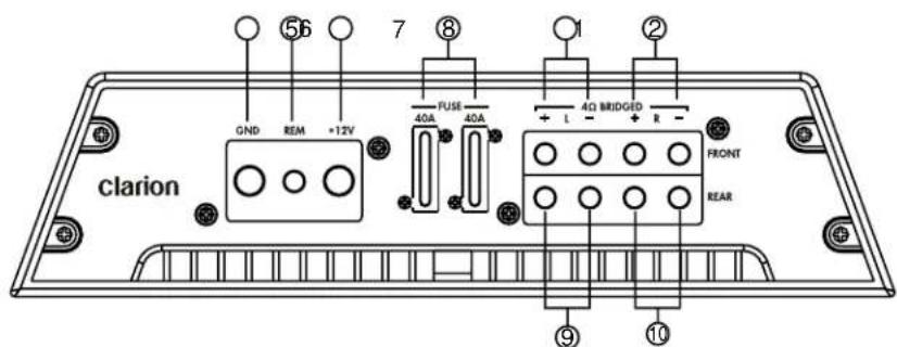 CLARION APX4361 - Conexiones de energia y altavoces - 2