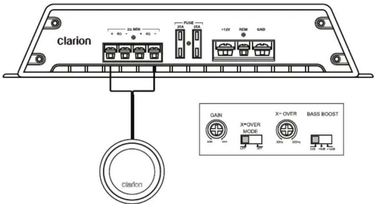 CLARION XR2210 - Système de haut-parleur sous-basses mono - 1