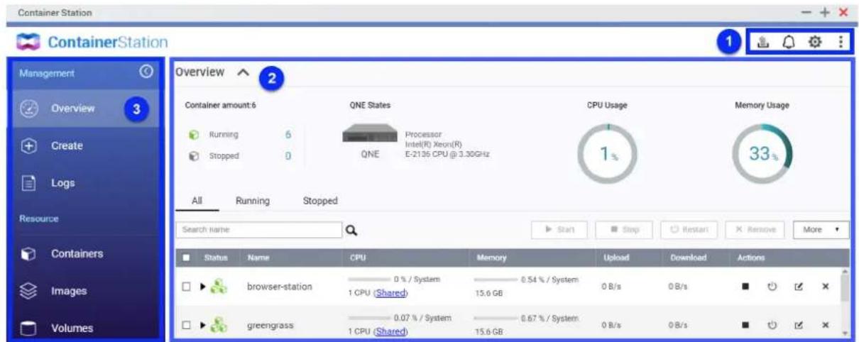 QNAP QuCPE7012 - Parties de l'interface utilisateur - 1