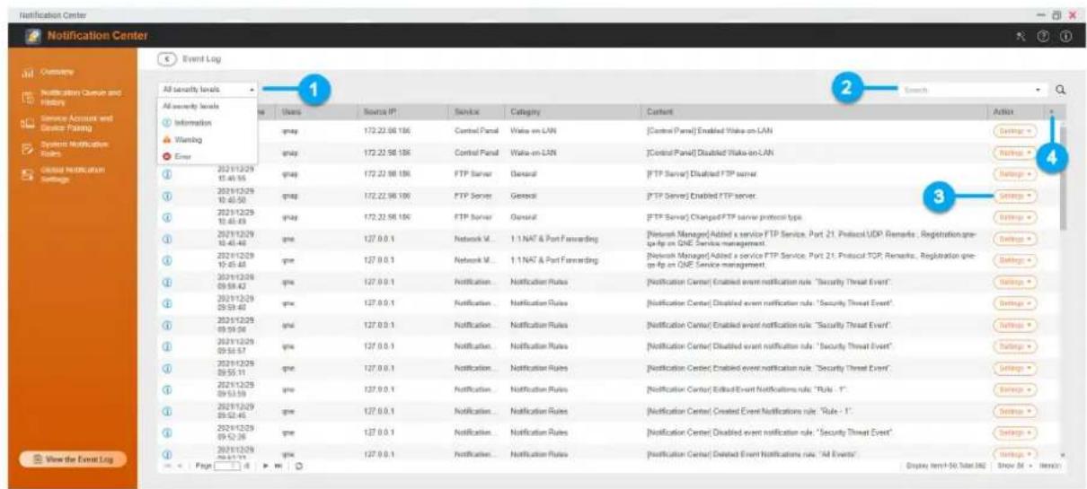 QNAP QuCPE7012 - Afficher les journaux des événements - 1
