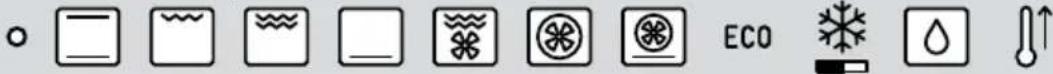 Row of icons representing environmental or ecological symbols including water, gas, and eco-related icons