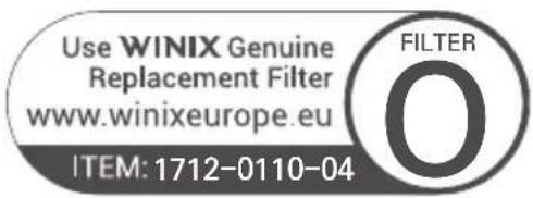 Use WINIX Genuine Replacement Filter www.winixeurope.eu ITEM: 1712-0110-04 FILTER O