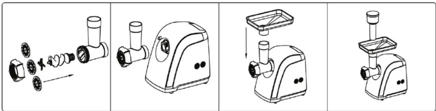 FRITEL MG2570 - ASSEMBLING OF THE MEAT GRINDER - 1