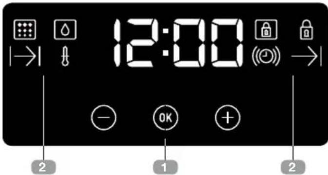 TEKA HCB 6525 SS - περιγραφή του ηλεκτρονικόρολογιόύ/timer - 1