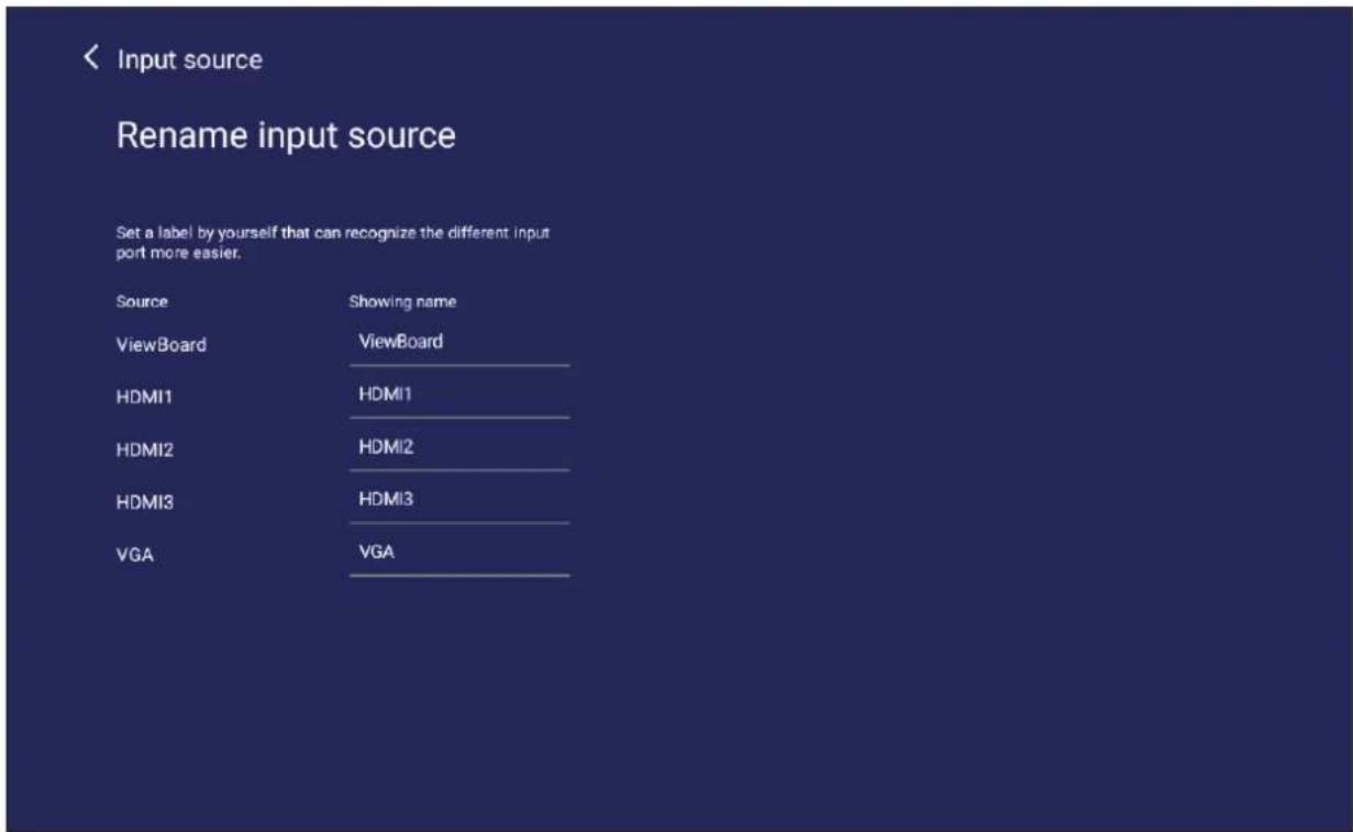 VIEWSONIC ViewBoard IFP7562 - Rename Input Source (Renommer la source d'entrée) - 1