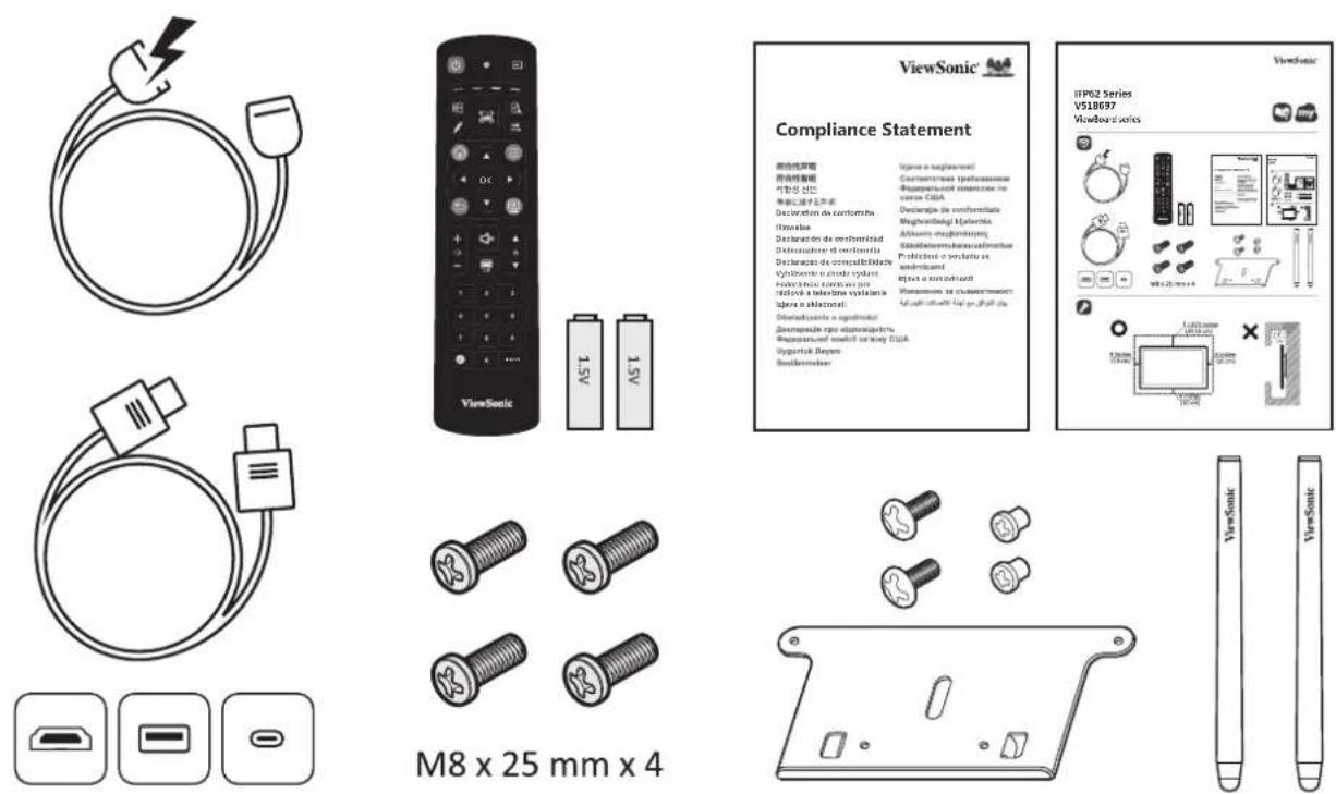 VIEWSONIC ViewBoard IFP7562 - Contenu de la boîte - 1