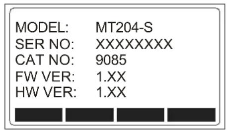 Beha-Amprobe MT204S - Menu "INSTRUMENT INFO" - 1