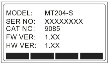 Beha-Amprobe MT204S - "TESTER INFO" menu - 1