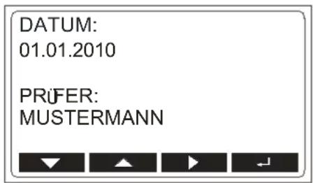 Beha-Amprobe MT204S - Menu "DATUM/PRÜFER" - 1