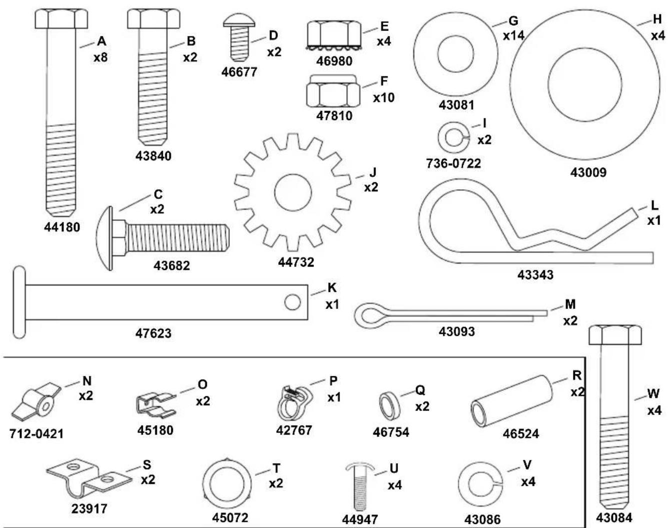 Craftsman CMXGZBF7124533 - HARDWARE PACKAGE CONTENTS - 1