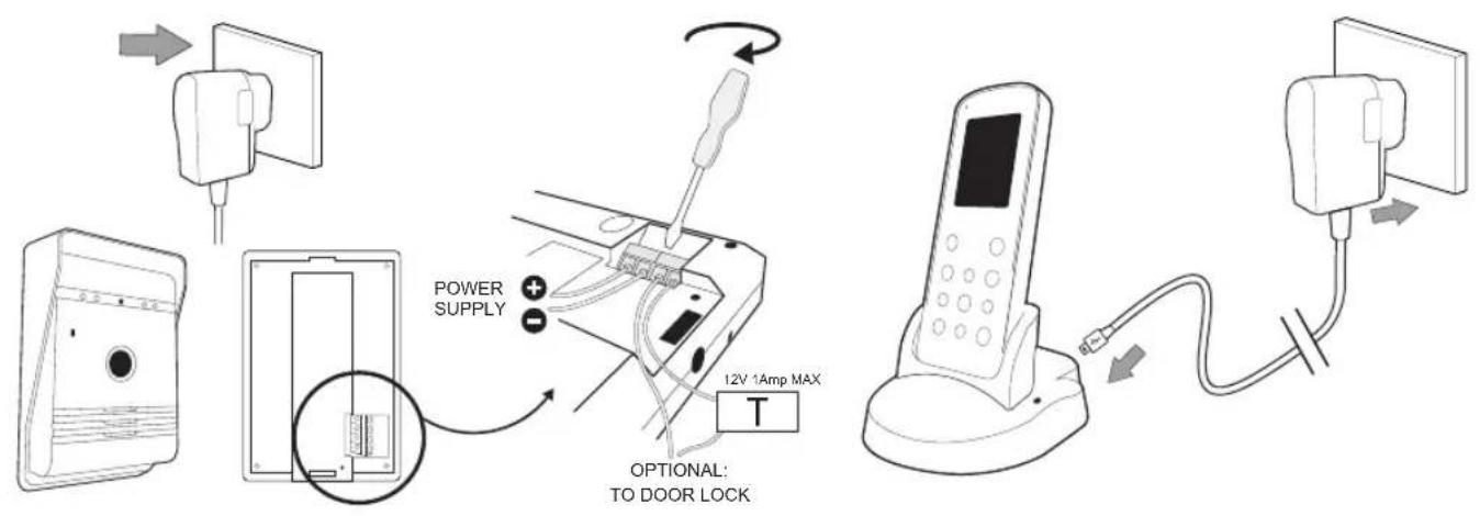 SMARTWARES 10.008.92 - De binnenmonitor opladen: - 1
