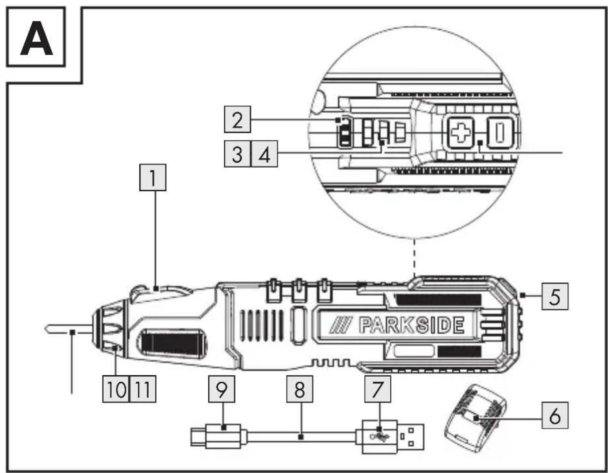 PARKSIDE PHPA 4 C4 - 4V CORDLESS ENGRAVER - 1
