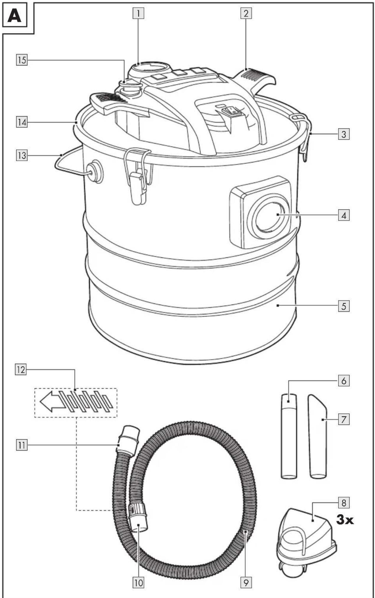 PARKSIDE PAS 1200 F5 - ASPIRATEUR DE CENDRES - 1
