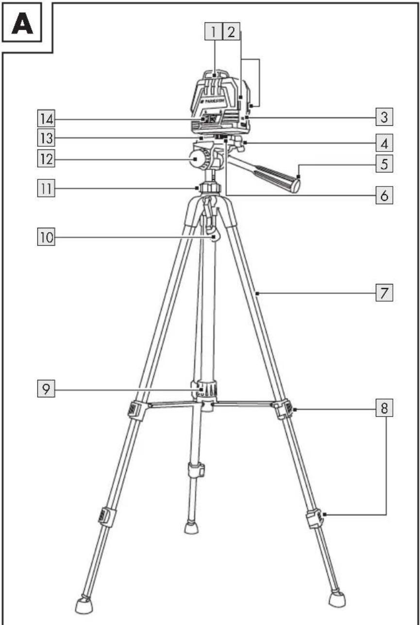 PARKSIDE PKLLP 360 B2 - CORDLESS CROSS LINE LASER 4V - 1
