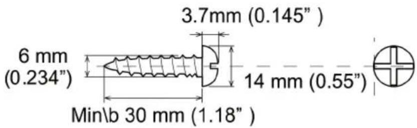 6 mm (0.234") 3.7mm (0.145") 14 mm (0.55") Min\b 30 mm (1.18")