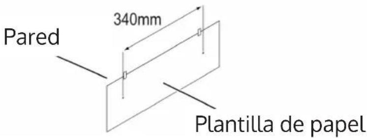 Pared 340mm Plantilla de papel