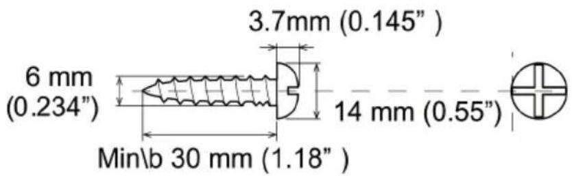6 mm (0.234") 3.7mm (0.145") 14 mm (0.55") Min\b 30 mm (1.18)
