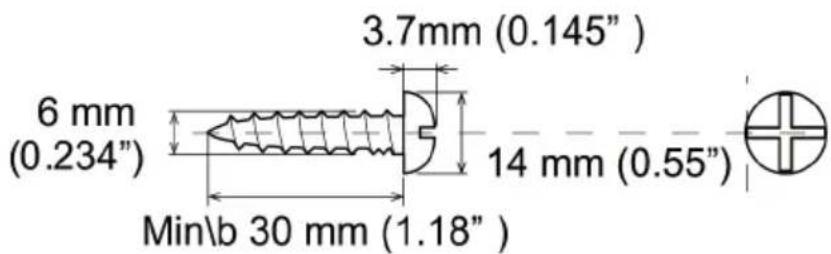 6 mm (0.234") 3.7mm (0.145") 14 mm (0.55") Min\b 30 mm (1.18")