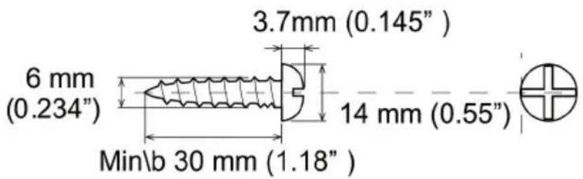 6 mm (0.234") 3.7mm (0.145") 14 mm (0.55") Min\b 30 mm (1.18)