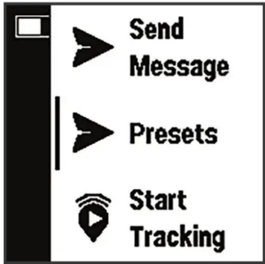 GARMIN inReach Mini 2 - Affichage du menu principal - 1