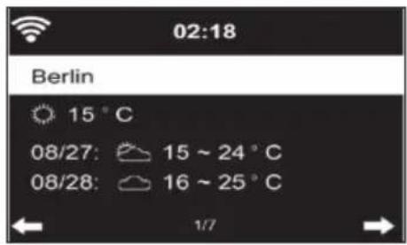 Auna iTuner 320 ME - Informatie over het weer - 1