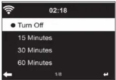 Auna iTuner 320 ME - Sleep Timer (Tiempo hasta el apagado automatico) - 1