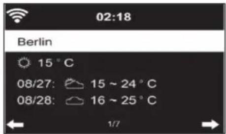 Auna iTuner 320 ME - Informazioni meteo - 1