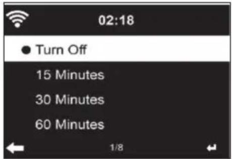 Auna iTuner 320 ME - Sleep Timer (time until the unit turns off automatically) - 1