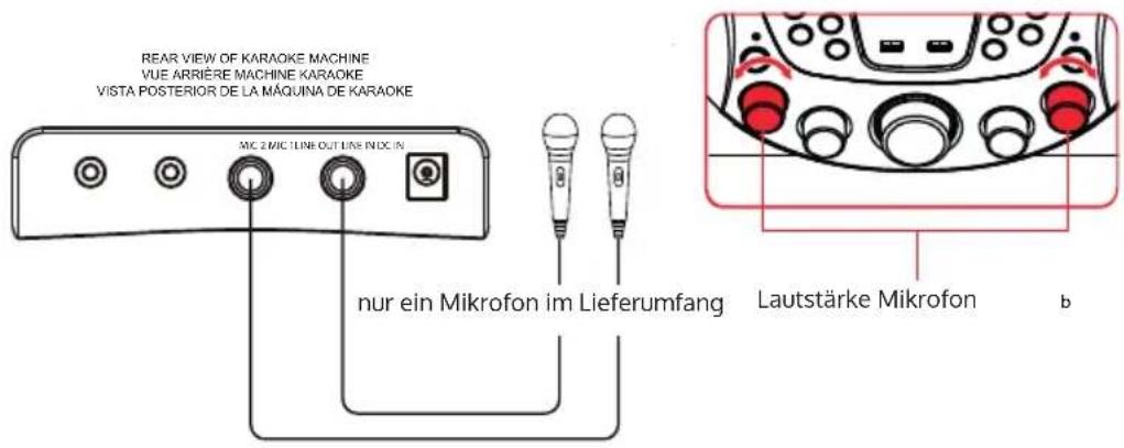 Auna KaraBig LightUp MKII - Mikrofone verwenden (im Lieferumfang ist 1 Mikrofon enthalten - 1
