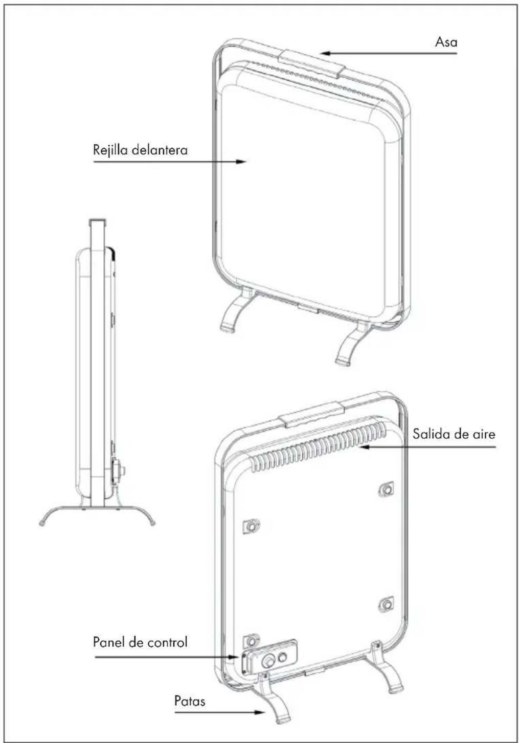Klarstein HeatPal Marble - DESCRIPCIÓN DEL APARATO - 1
