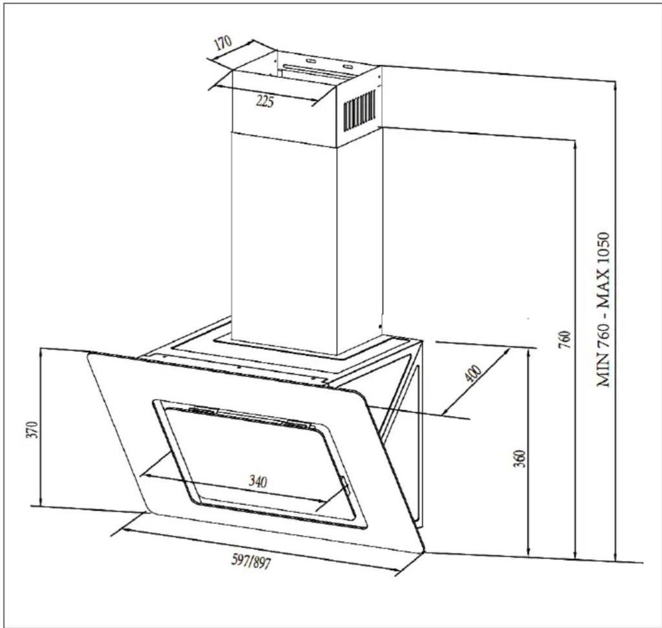 Klarstein Sofia 60 - DIMENSIONS ET ESPACEMENTS - 2