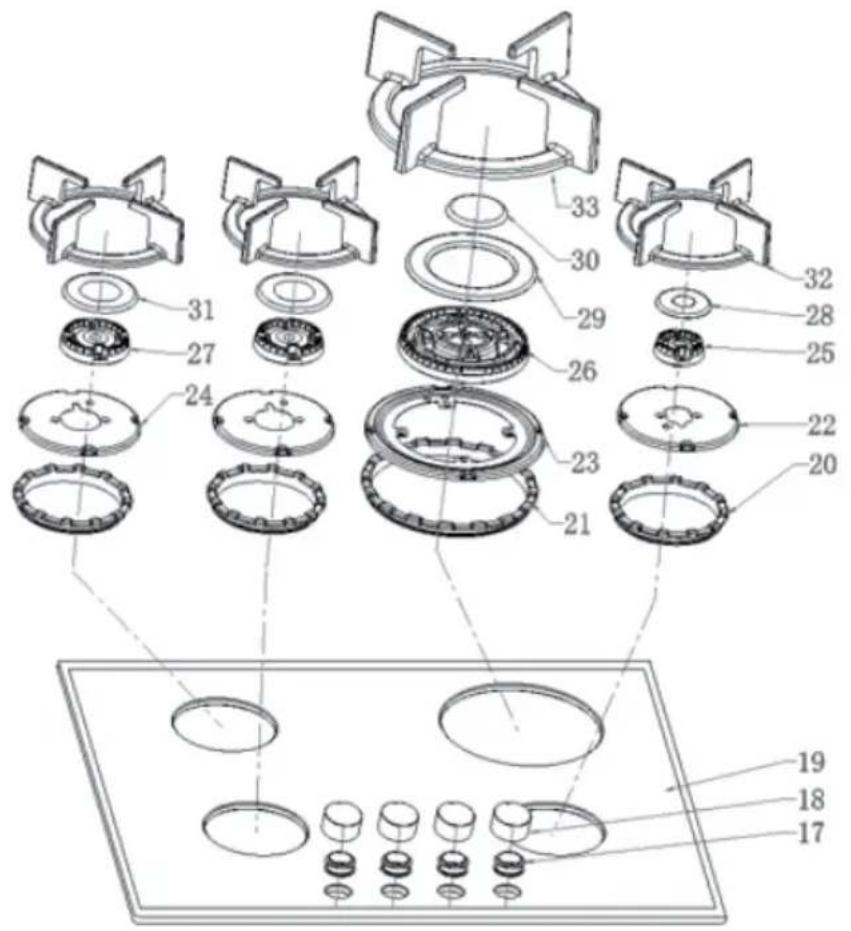 Klarstein Goldflame 3 - - LIST DES PIECES - 2