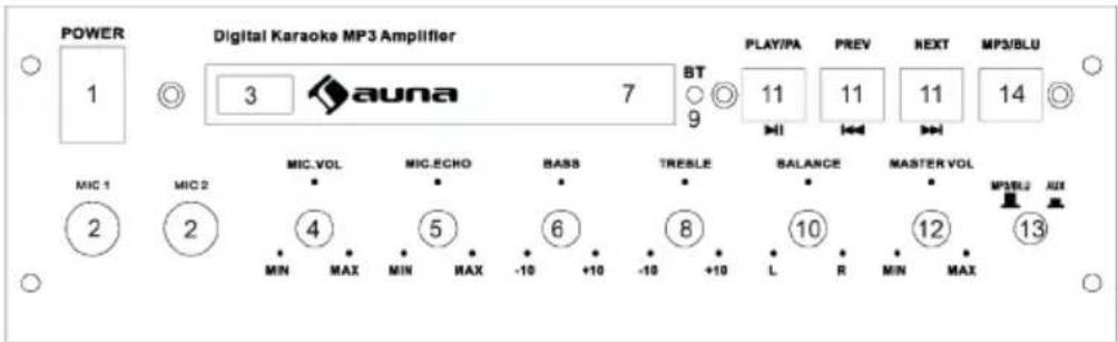 Auna Karaoke Star 3 - Front Panel - 1