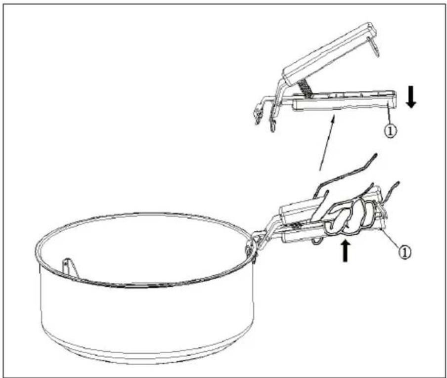 Klarstein VitAir Pommesmaster - Impugnatura del contentatore di cottura - 3