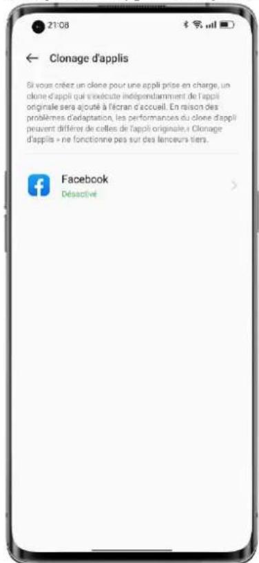 OPPO Reno 7 5G - Utiliser Clonage d'applis pour séparer vos comptes professionnelles et salariés - 1
