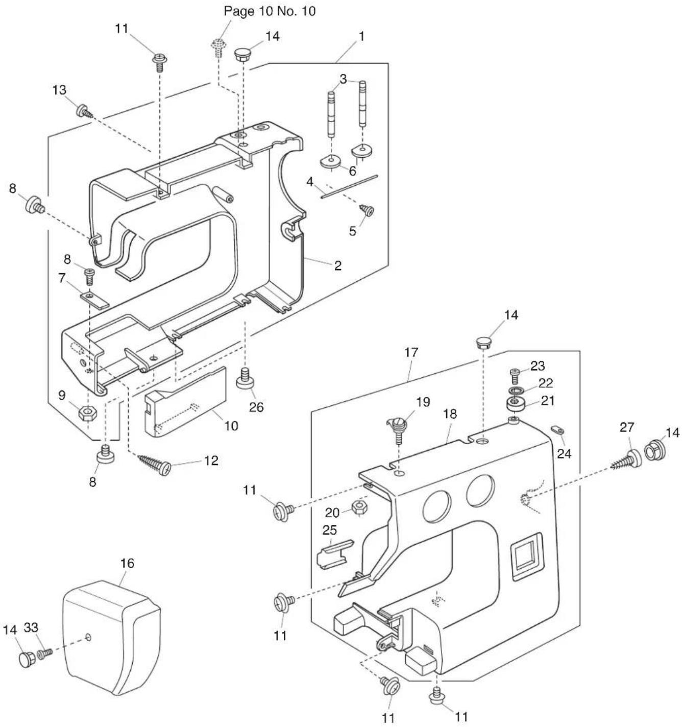 JANOME Arctic Crystal - PARTS LIST - 1