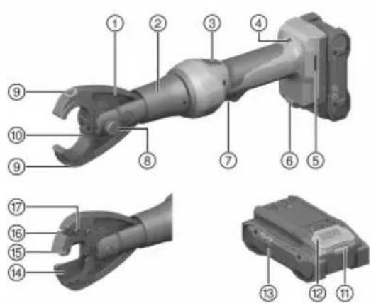 Exploded view diagram of a mechanical component with numbered parts for identification