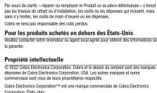 COBRA ACXT645 - Accès aux options de la fonction Mode - 114