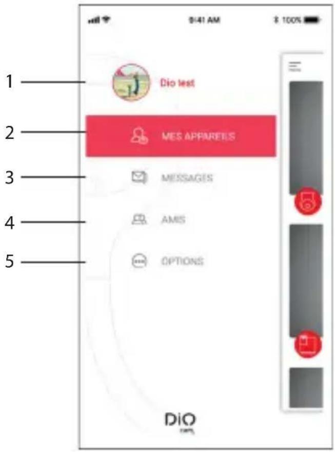 DIO DIOCAMFI01 - Menu de configuration du compte - 1