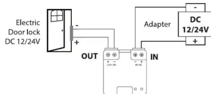 DIO 54553 - 1a. Installer le module avec une gâche électrique 12/24V (Mode B/C/D - Temporisation) - 1