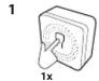 DIO EDSW00 - Interrupteur double ou poussoir deux touches - 1