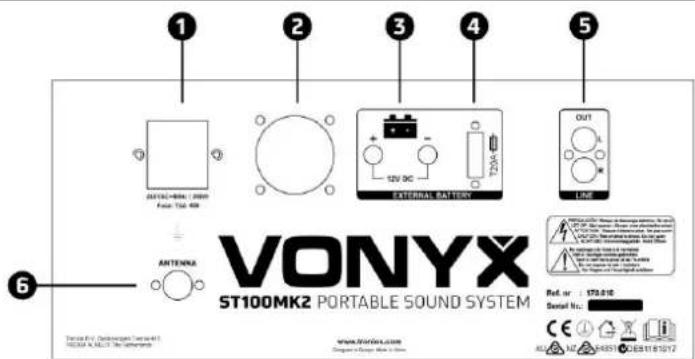 Vonyx ST100 MK2 - PANEL TRASERO - 1