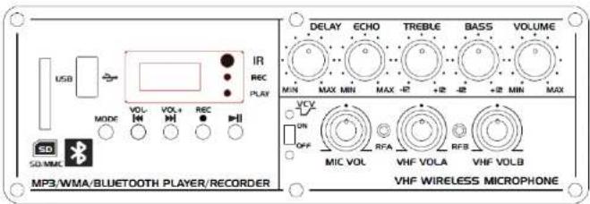 IBIZA SOUND PORT85VHFBT - PANEL PRZEDNI - 1