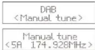 DAB Manual tune <5A 174.928MHz>